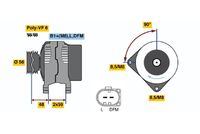alternátor VW, 14V/120A 0986048530