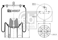 měch pérování SCHMITZ/WEWELER (v.415mm) -rovný zvon 45937