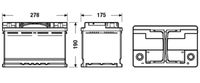 autobaterie 12V / 70Ah, 760A, 278x175x190 EL700