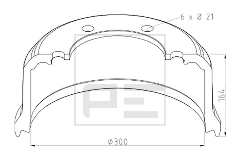 buben brzdový BPW 300x100/164/6 ECO-M 046.833-00A