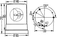 maják oranžový KL7000 24V pr.165, pevná montáž 2RL004958-111