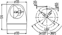 maják oranžový KL ROTAFIX F 12V, pevná montáž 2RL007337-001