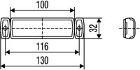 pozička bílá LED s odrazkou 24V, kabel 0,5m, ADR 2PG008645-971