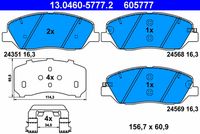 desky brzdové KIA, pn 130460-5777.2