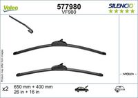 stěrače HONDA, HYUNDAI, KIA, MAZDA, PEUGEOT, RENAULT 650/400mm Silencio (sada) 577980