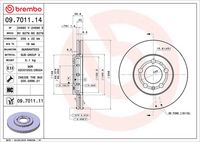 kotouč brzdový AUDI, SEAT, ŠKODA, VW, pn 09.7011.11