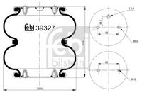 měch pérování zved.n./vzduch G1/4 - limit 80mm stlačení souběžné 39327