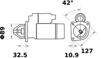 startér 12V/4,2kW - zakrytý pastorek 10 zubů MS403