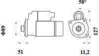 startér MB Actros MP4, Antos, Arocs, Atego, 24V/5,5kW - 13 zubů (dlouhá příruba) MS888