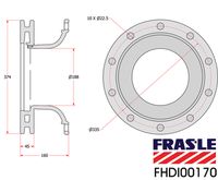 kotouč brzdový (ECE R90) BPW 3745/10 i 3709/10 (se závity na ABS) FHDI00170